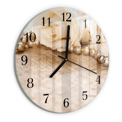 Reloj de pared redondo Rosas sepia vintage