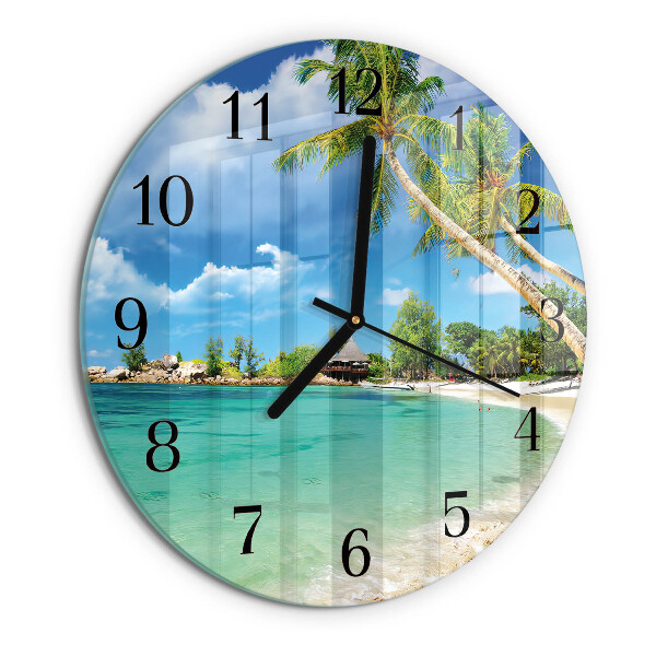 Reloj de pared redondo Palmeras de playa