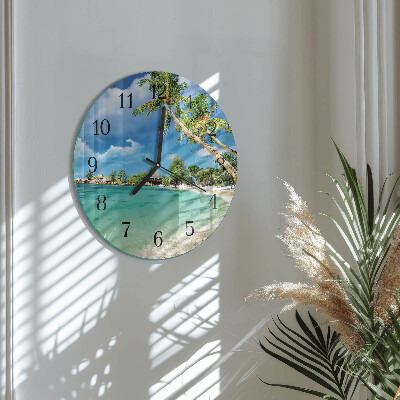 Reloj de pared redondo Palmeras de playa