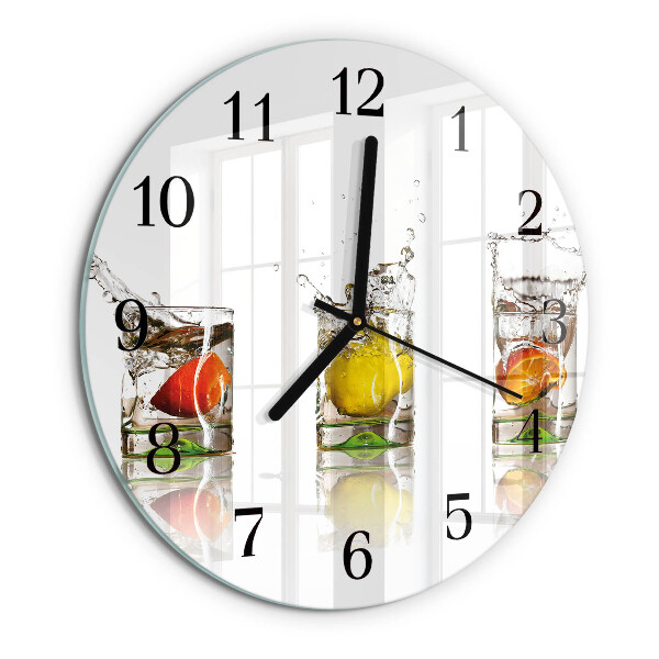 Reloj de pared redondo Vasos de fruta