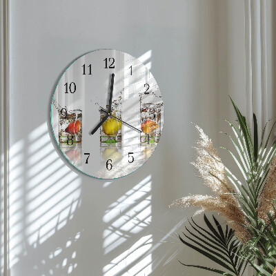 Reloj de pared redondo Vasos de fruta