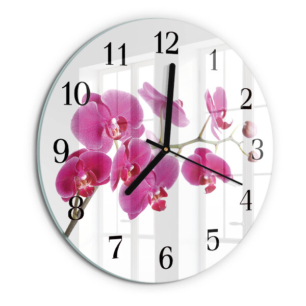 Reloj de pared redondo Orquídea