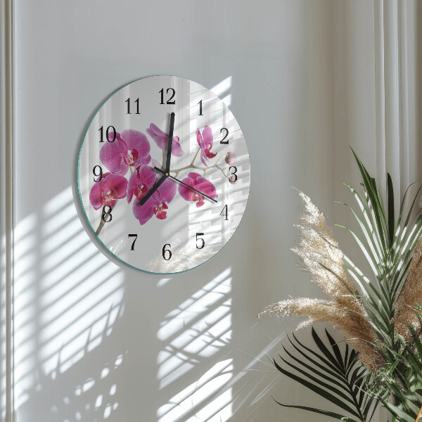 Reloj de pared redondo Orquídea