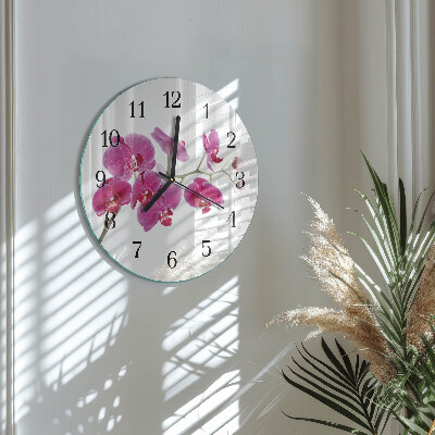 Reloj de pared redondo Orquídea
