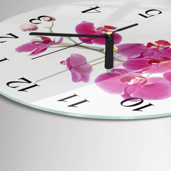 Reloj de pared redondo Orquídea
