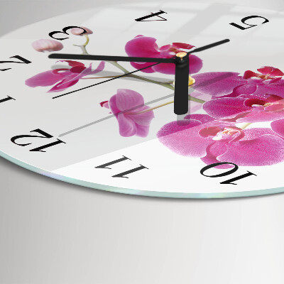Reloj de pared redondo Orquídea