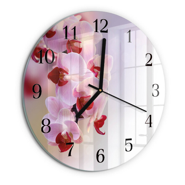 Reloj de pared redondo Orquídea