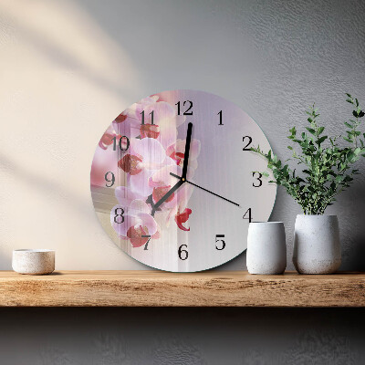Reloj de pared redondo Orquídea