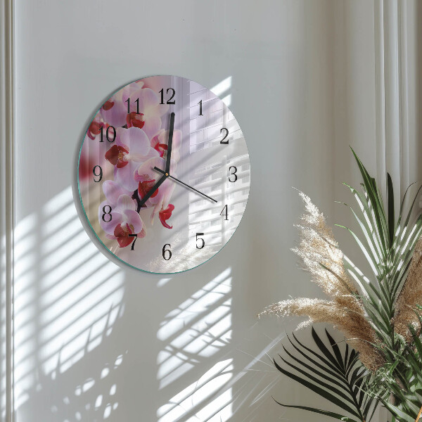Reloj de pared redondo Orquídea