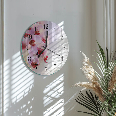 Reloj de pared redondo Orquídea