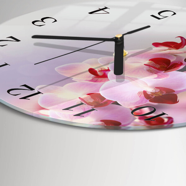 Reloj de pared redondo Orquídea