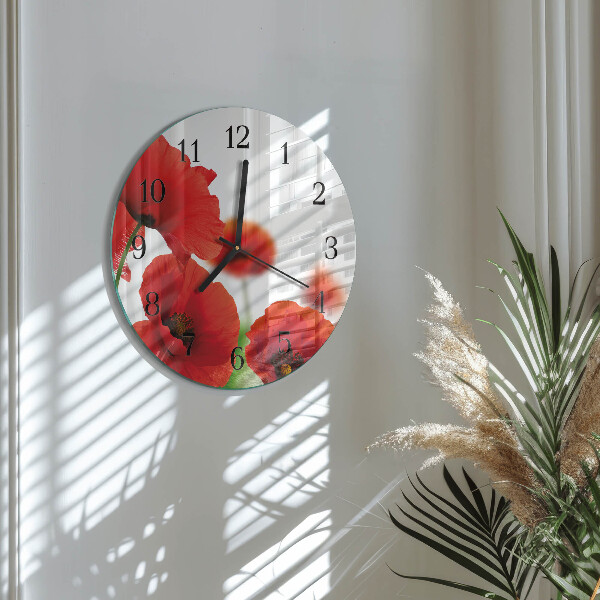 Reloj de pared redondo Amapolas