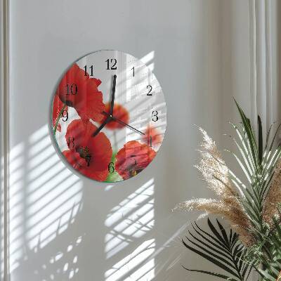 Reloj de pared redondo Amapolas