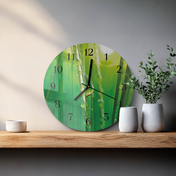 Reloj de pared redondo Gotas de hierba