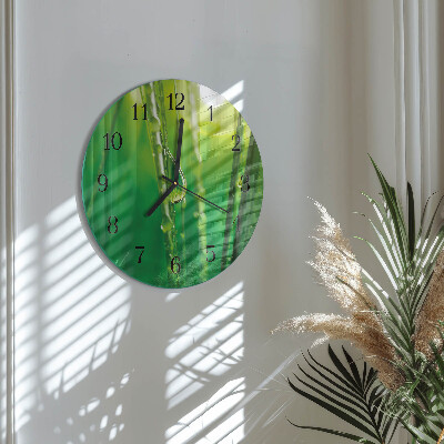 Reloj de pared redondo Gotas de hierba