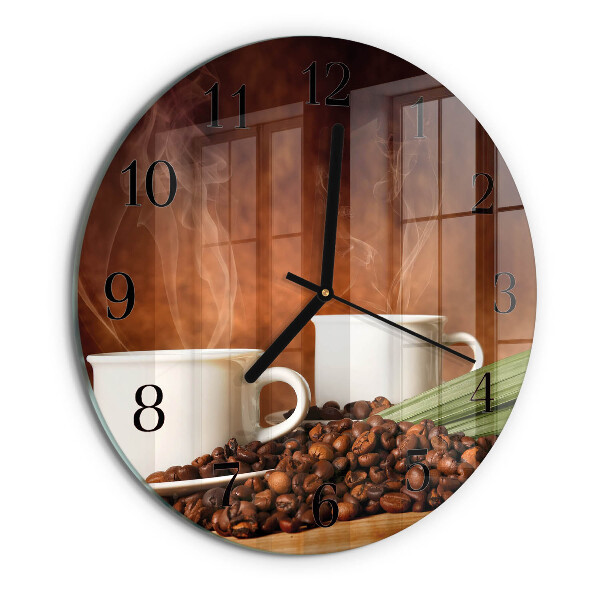 Reloj de pared redondo tazas de café