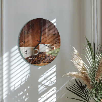 Reloj de pared redondo tazas de café