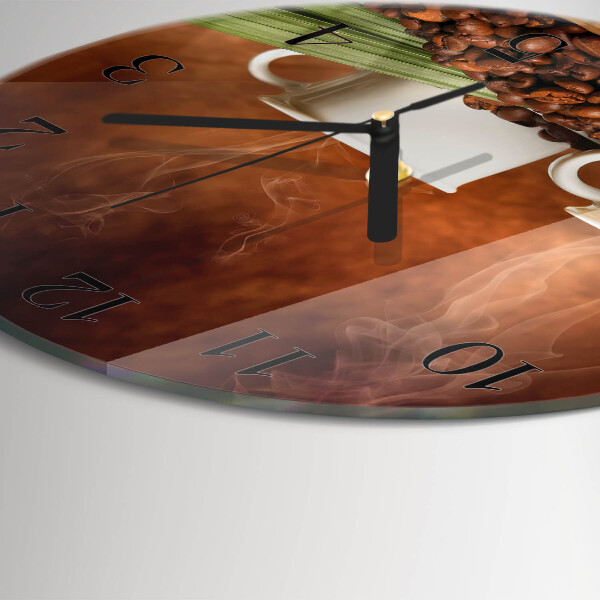 Reloj de pared redondo tazas de café