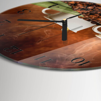 Reloj de pared redondo tazas de café