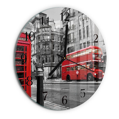 Reloj de pared redondo Autobús rojo
