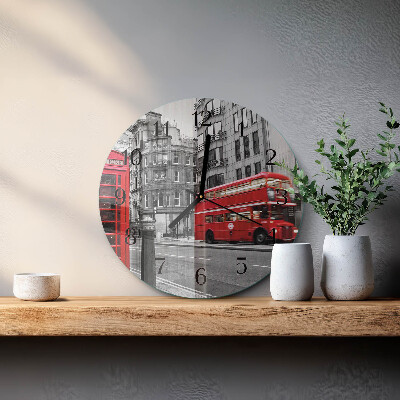Reloj de pared redondo Autobús rojo