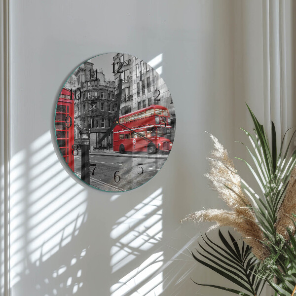 Reloj de pared redondo Autobús rojo