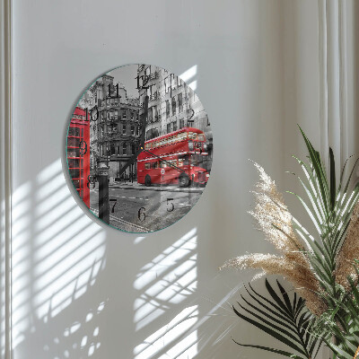 Reloj de pared redondo Autobús rojo