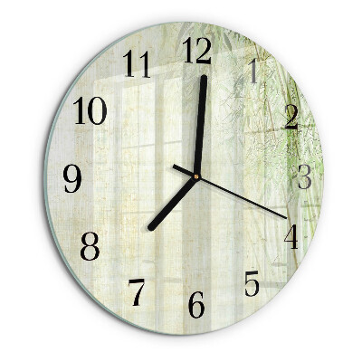Reloj de pared redondo Planta de bambú