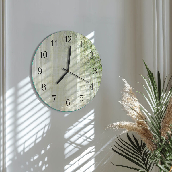 Reloj de pared redondo Planta de bambú