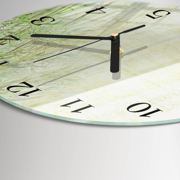 Reloj de pared redondo Planta de bambú