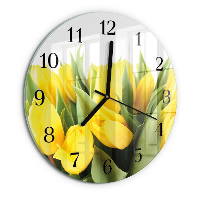 Reloj de pared redondo Flores de tulipán