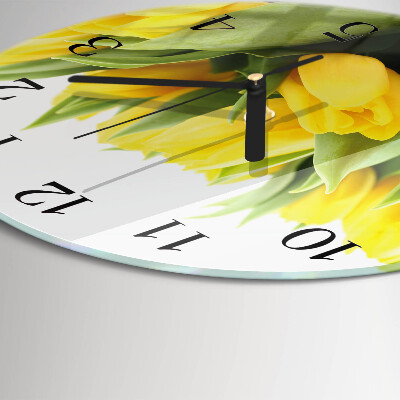 Reloj de pared redondo Flores de tulipán