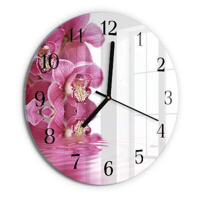 Reloj de pared redondo Orquídea