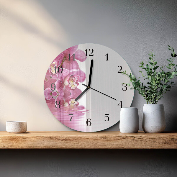 Reloj de pared redondo Orquídea