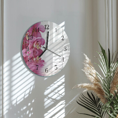 Reloj de pared redondo Orquídea