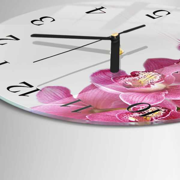Reloj de pared redondo Orquídea