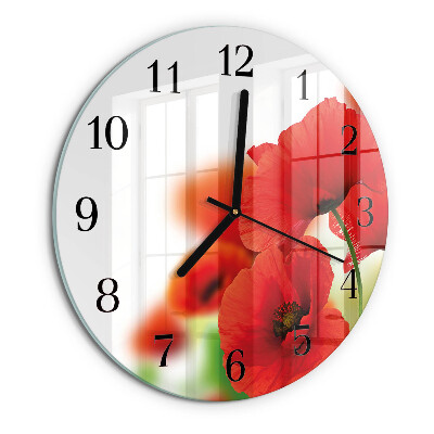 Reloj de pared redondo Amapolas