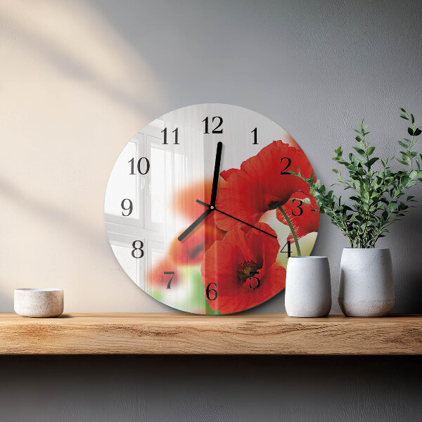 Reloj de pared redondo Amapolas
