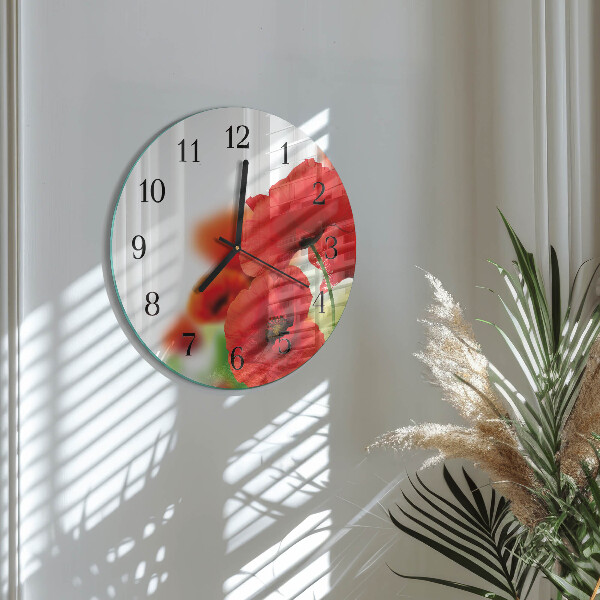 Reloj de pared redondo Amapolas