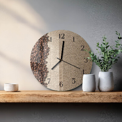 Reloj de pared redondo Granos de café