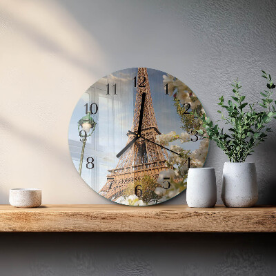 Reloj de pared redondo Torre Eiffel de París