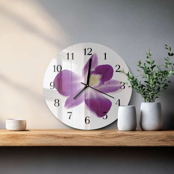 Reloj de pared redondo Flor de orquídea