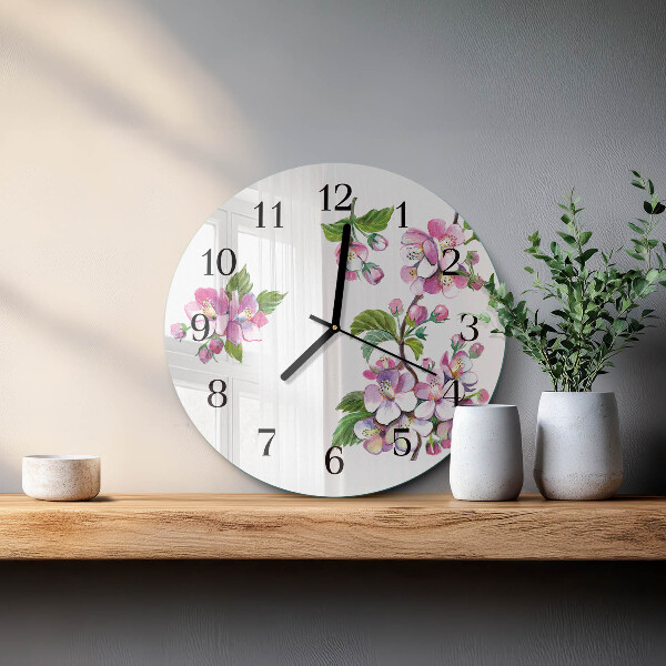 Reloj de pared redondo Flores