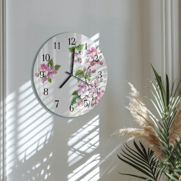Reloj de pared redondo Flores