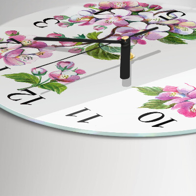 Reloj de pared redondo Flores