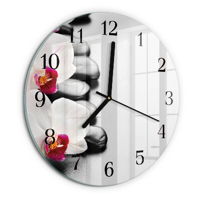 Reloj de pared redondo Piedras de orquídeas