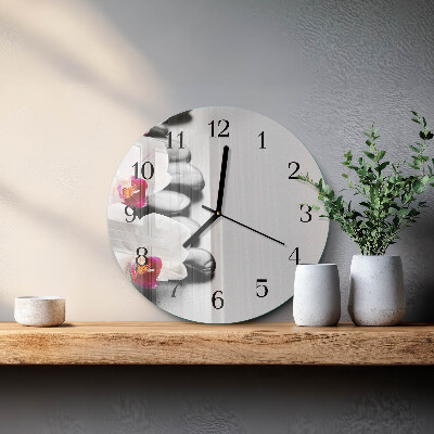 Reloj de pared redondo Piedras de orquídeas