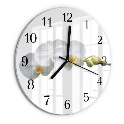 Reloj de pared redondo Orquídea