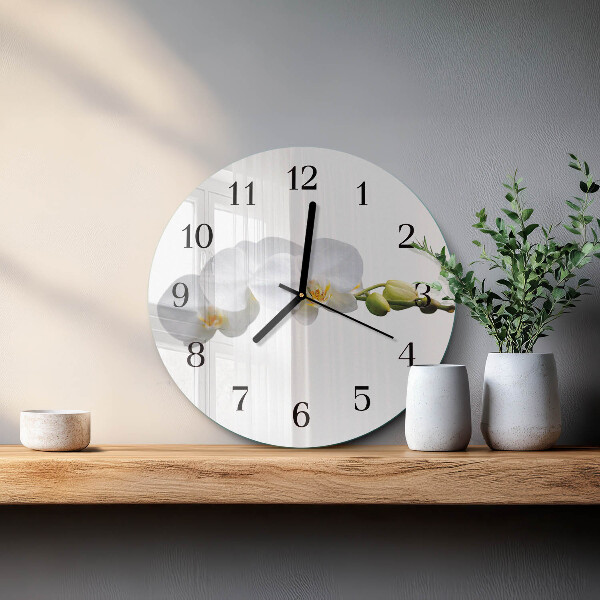 Reloj de pared redondo Orquídea