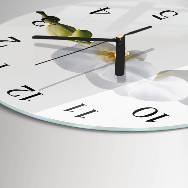 Reloj de pared redondo Orquídea